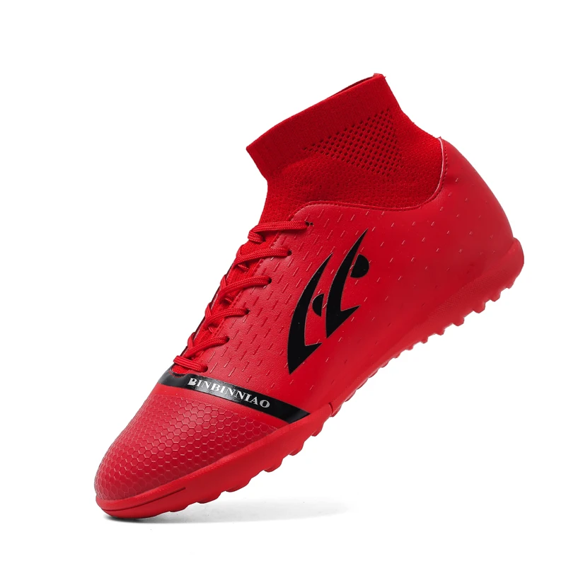 Футбольные бутсы с подошвой TF, дышащие уличные кроссовки для мужчин, футбольные тренировочные бутсы, футбольная обувь Chuteira Futebol - Цвет: Red TF 1920