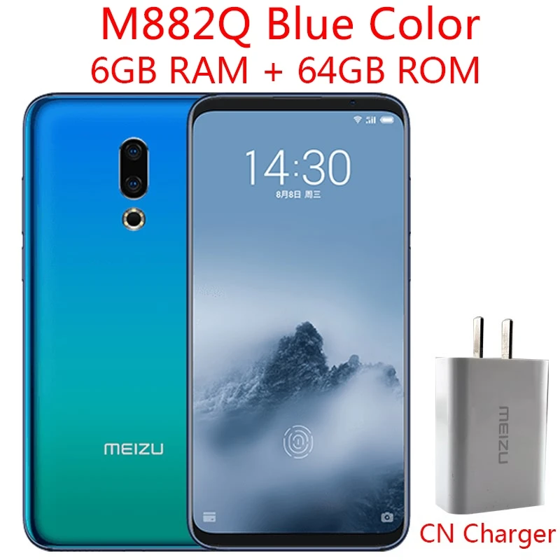 Meizu 16th, 16, 4G, LTE, Snapdragon 845, четыре ядра, Adreno 630, 6 ГБ, 64 ГБ, 6,0 дюймов, FHD, 1080 P, полный экран, двойная камера заднего вида - Цвет: CN Blue 6G 64G