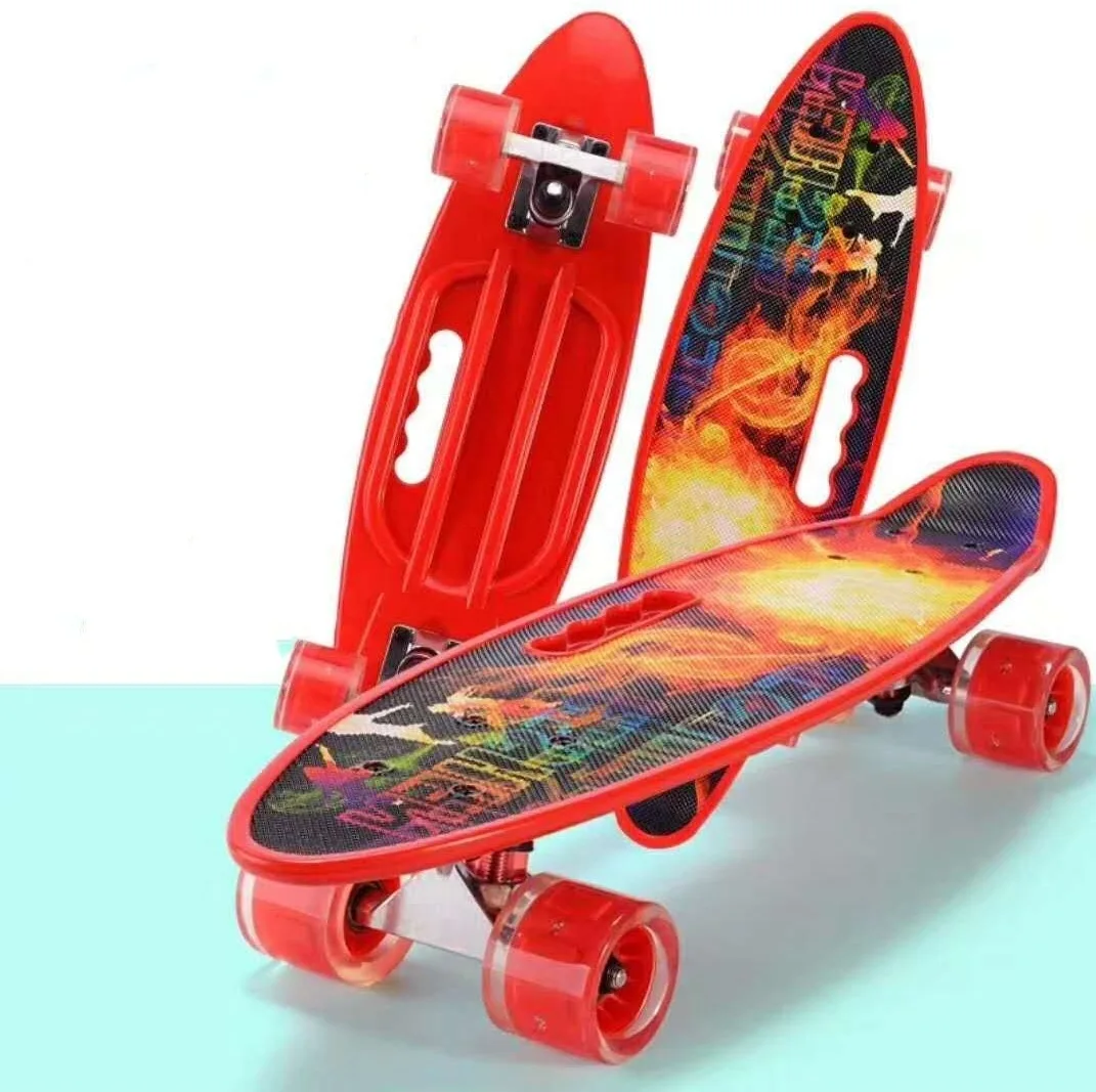

Four Wheel Skateboard Children Teenager Baby Universal Scooter Printed Hand Fish Boards Manufacturers Direct Selling