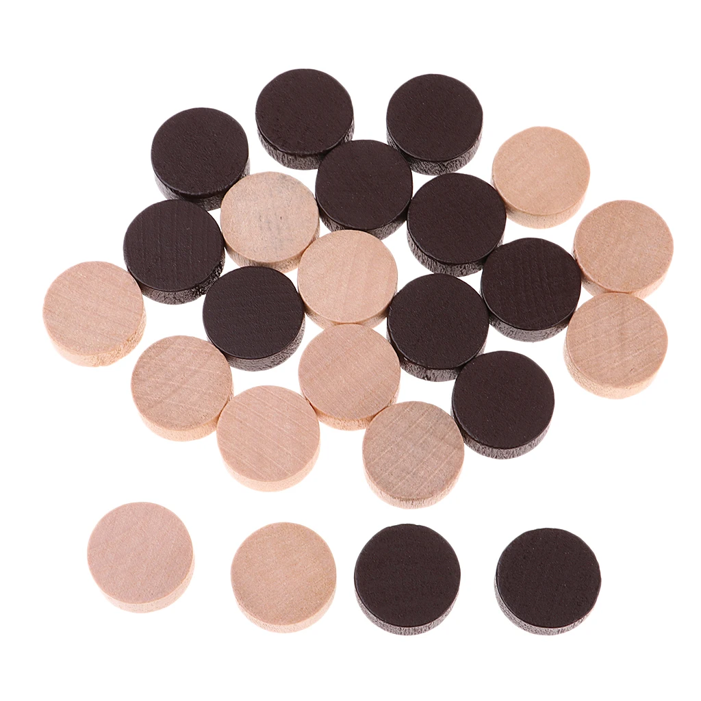 

24pcs Wooden Chess Pieces Small Board Game Pawns for Kids & Children