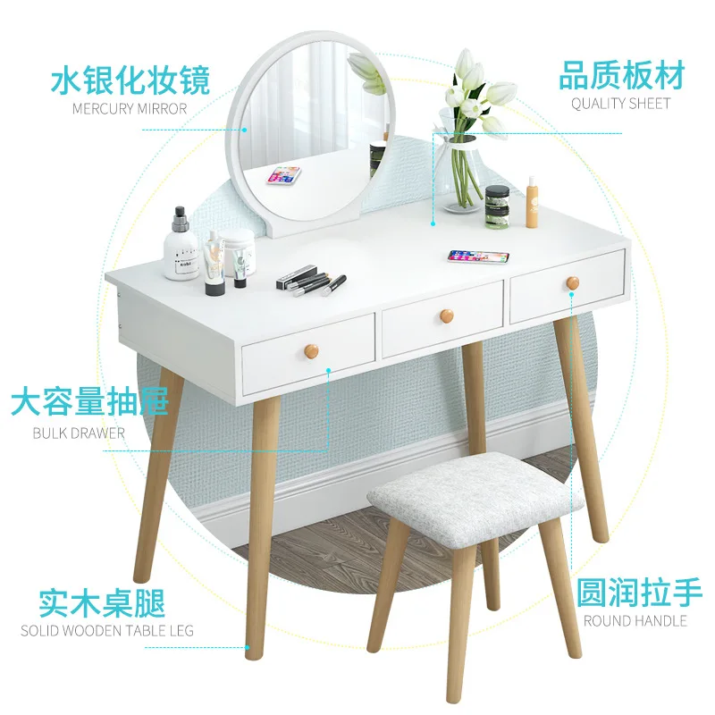 US $128.00 Dressing Table Bedroom Small Apartment Dressing Table Storage Cabinet Modern Minimalist Dressing Cabinet Dressing Table Vanity