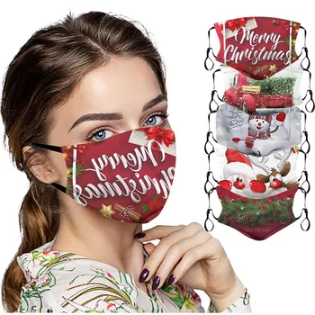 

5 Mascarilla Unisex Creative Christma Print Outdoor Mask Cotton Washable Reusable Face Mask Adjustable Earloops Mask Mascarillas