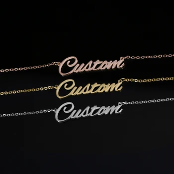 

Stainless Steel Choker Custom Name Letter Number Necklace Personalized Jewelry Handmade Nameplate Necklaces Women Men Best Gifts