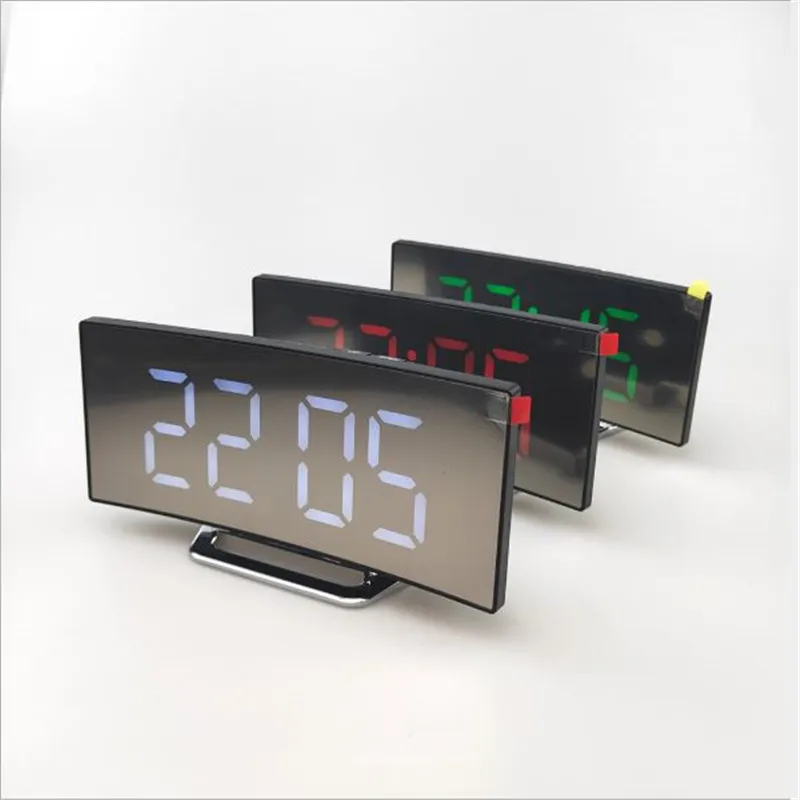 Digital LED Alarm Clock Snooze Display Time Night Led Table Desk 2 USB Charge Ports for iphone Androd Phone Alarm Mirror Clock