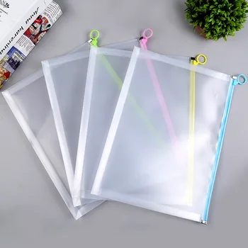 

a4 a5 4 color Multi-functional transparent zipper file bag a4 file bag