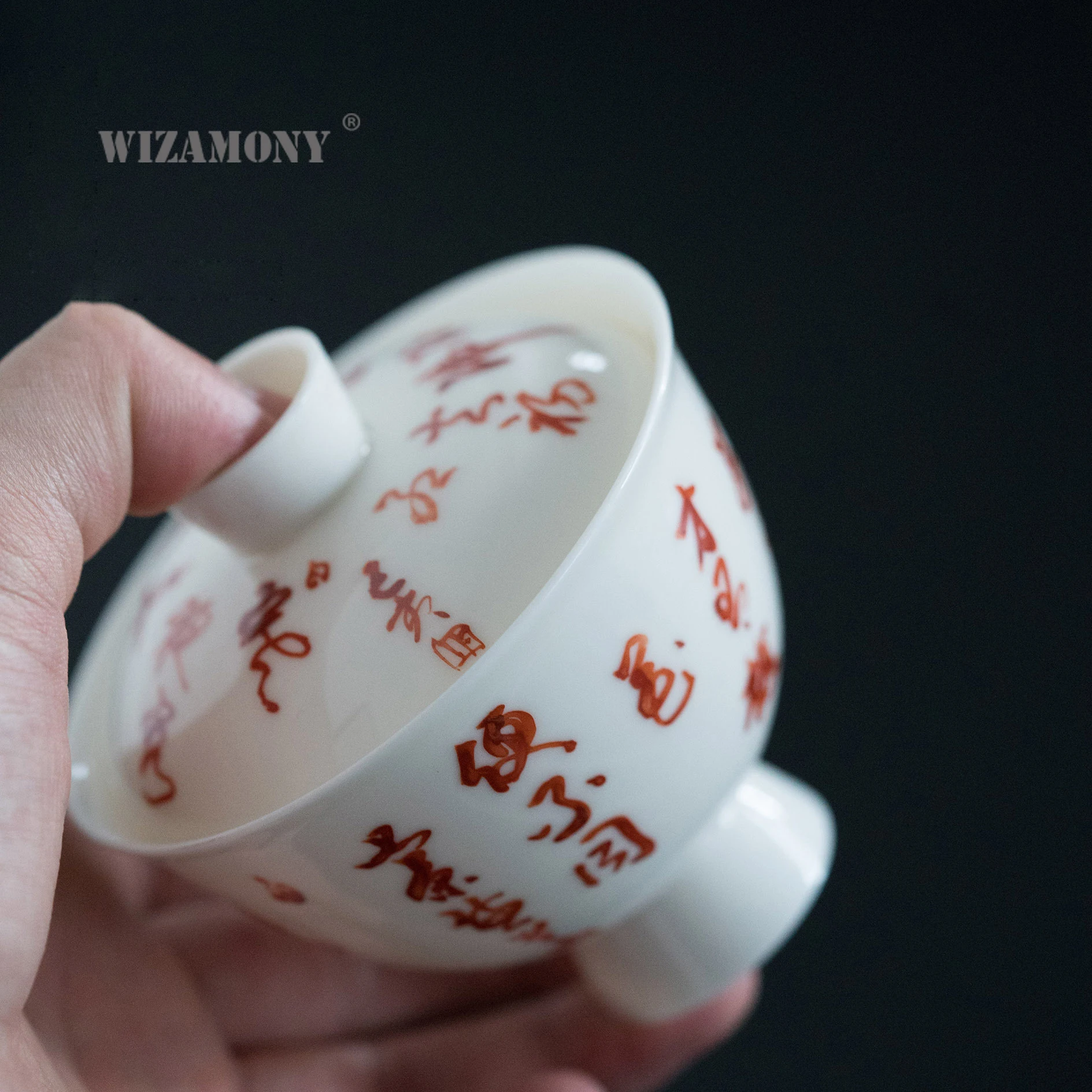 1 шт., WIZAMONY, ручная роспись, китайский кунг-фу, чайный набор, чайный набор, gaiwan, чайник чашки, ярмарка, кружка, чайные наборы, керамический пуэр, посуда для напитков - Цвет: tea ceremony