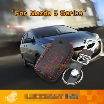 

For Mazdas 5 Series 2011-2020 Car Key Bag Top Layer Leather key cover OEM bag car key case 4 button car accessories