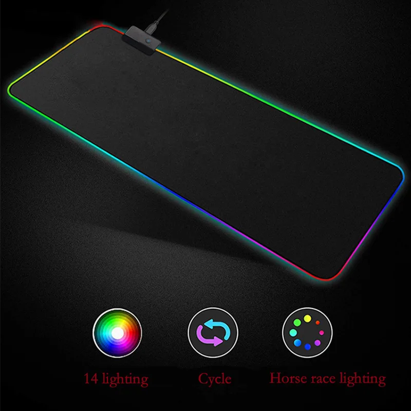 Коврик для мыши 900x400 RGB большой компьютерный коврик игровой геймерский XXL с