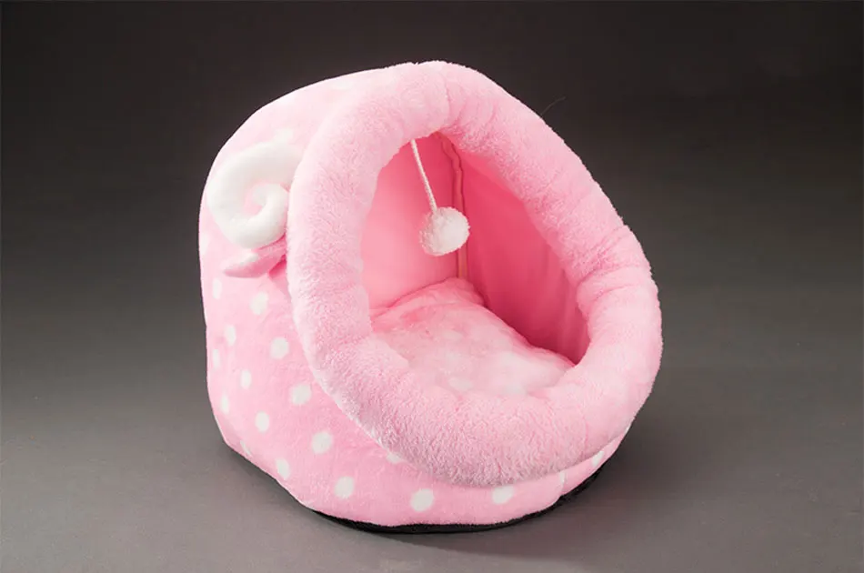 Cute Cat Bed Semi-closed Cats House Soft Warm Small Medium Dog Bed Pet House Built-in Fun Decoration for Cat Teddy Chihuahua Mat-102