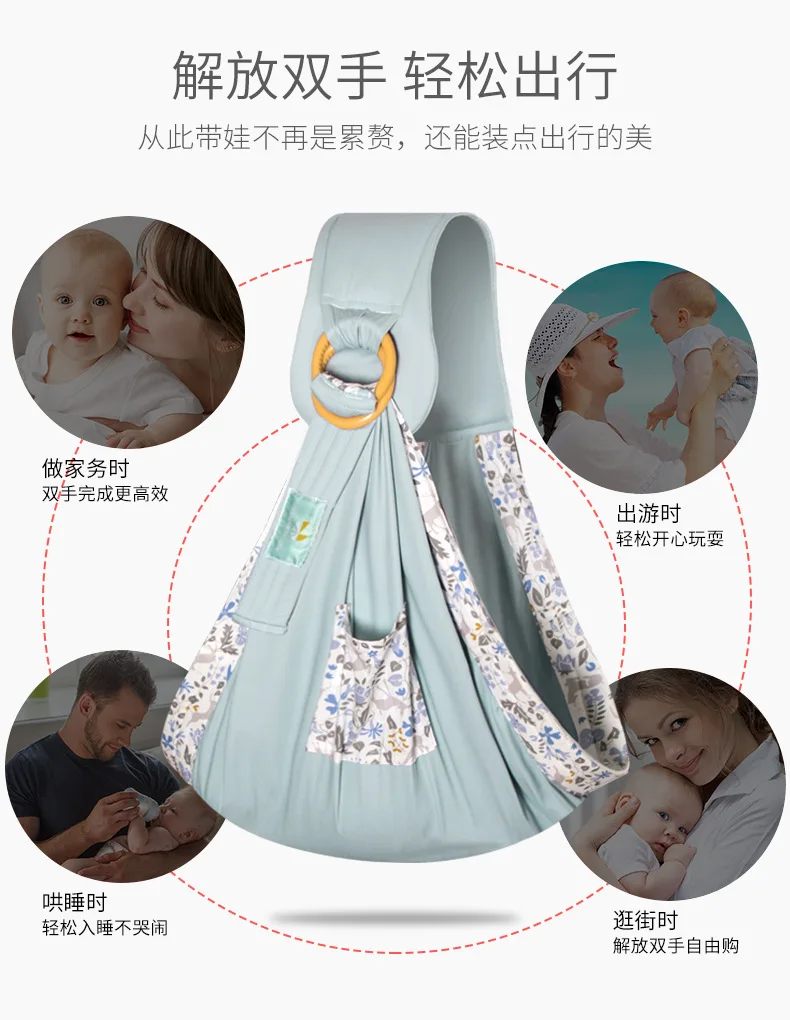 Слинг-переноска для переноски ребенка, многофункциональная дышащая сетчатая сумка для грудного вскармливания для новорожденных, Всесезонная Детская сумка-слинг