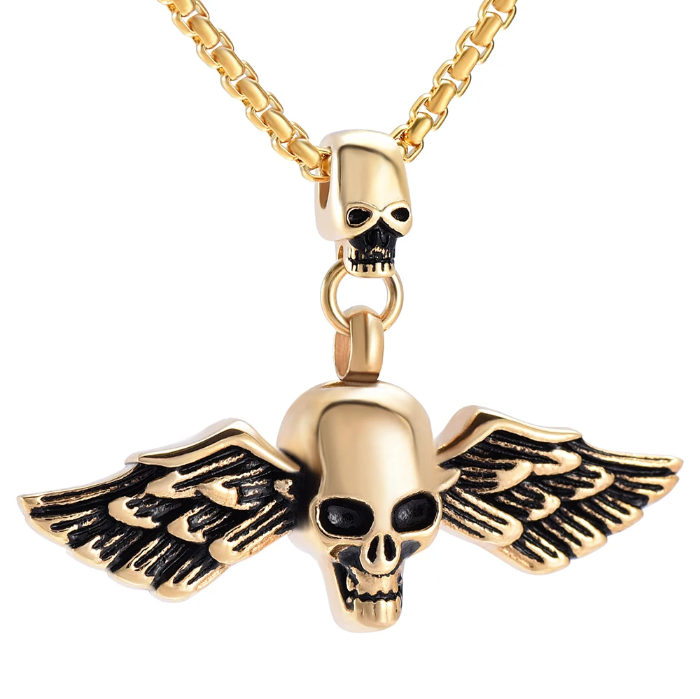 Ll028 Men Cremation Jewelry Stainless Steel Skull Memorial Urn