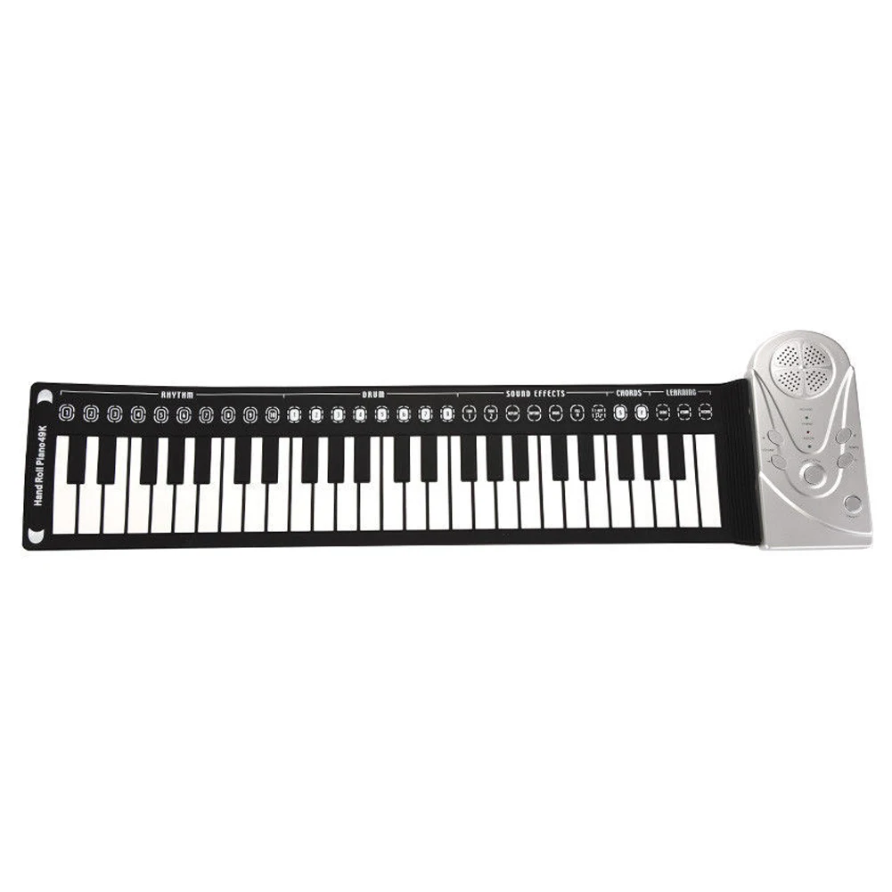 Детский подарок, гибкий складной игрушечный ксилофон с динамиком, силиконовый 49 клавиш, мультистильная электронная клавиатура