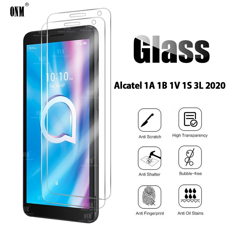 10 шт. закаленное стекло для Alcatel 1A 1B 1V 1S 3L 3X 2020 Защитная пленка экрана 2020|Защитные