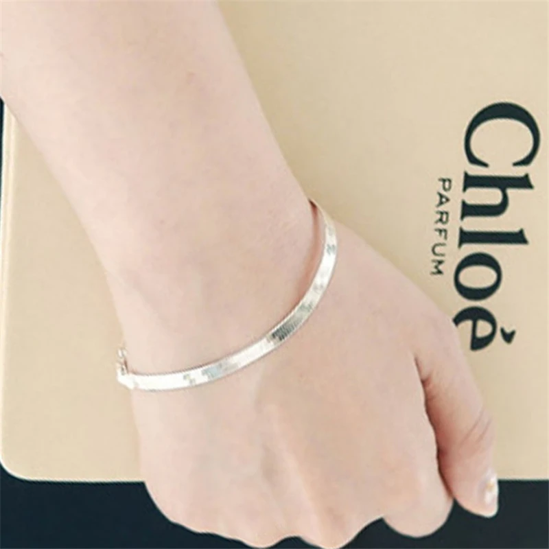 

Simple 925 Sterling Sliver Snake Barefoot Sandals Ankle Bracelet For Women Ladies Enkelbandjes Sieraden Leg Foot jewelry JL022