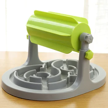 

Dog Treat Puzzle Toy Slow Dispensing Food Brain Stimulation Eating Case Adjustable Height for Small Medium Dog Pet Props
