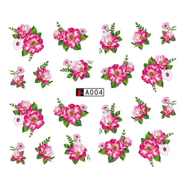 GAM BELLE Flower Series Rose Lavender Nail Art Water Transfer Stickers Full Wraps Nail Tips DIY 3