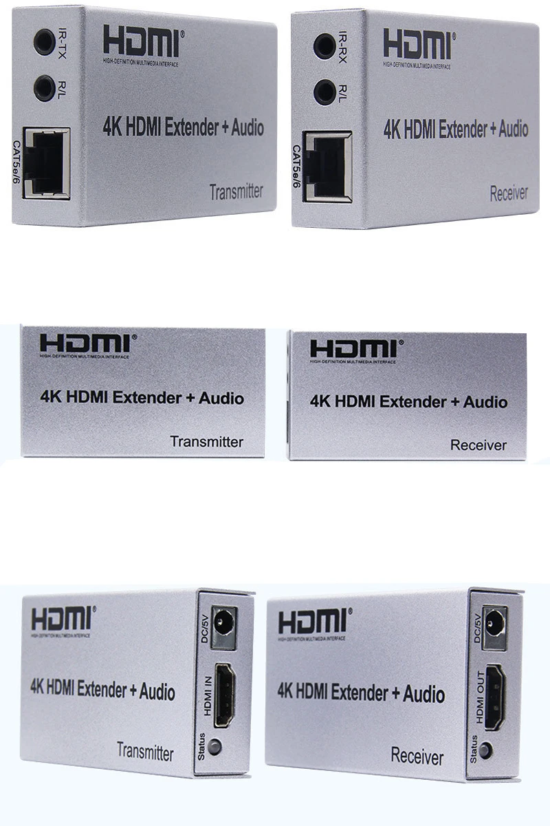 4K HDMI удлинитель 100 м R/L аудио выход HDMI Расширение сигнала ИК управление Cat5E CAT6 RJ45 Ethernet LAN кабель конвертер TX в RX