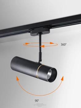 

5W 12W 18W Rail COB Led Track Light aluminum Retail Spot Lighting Fixtures adjustable led rail lamp Replace Halogen Lamps AC220V