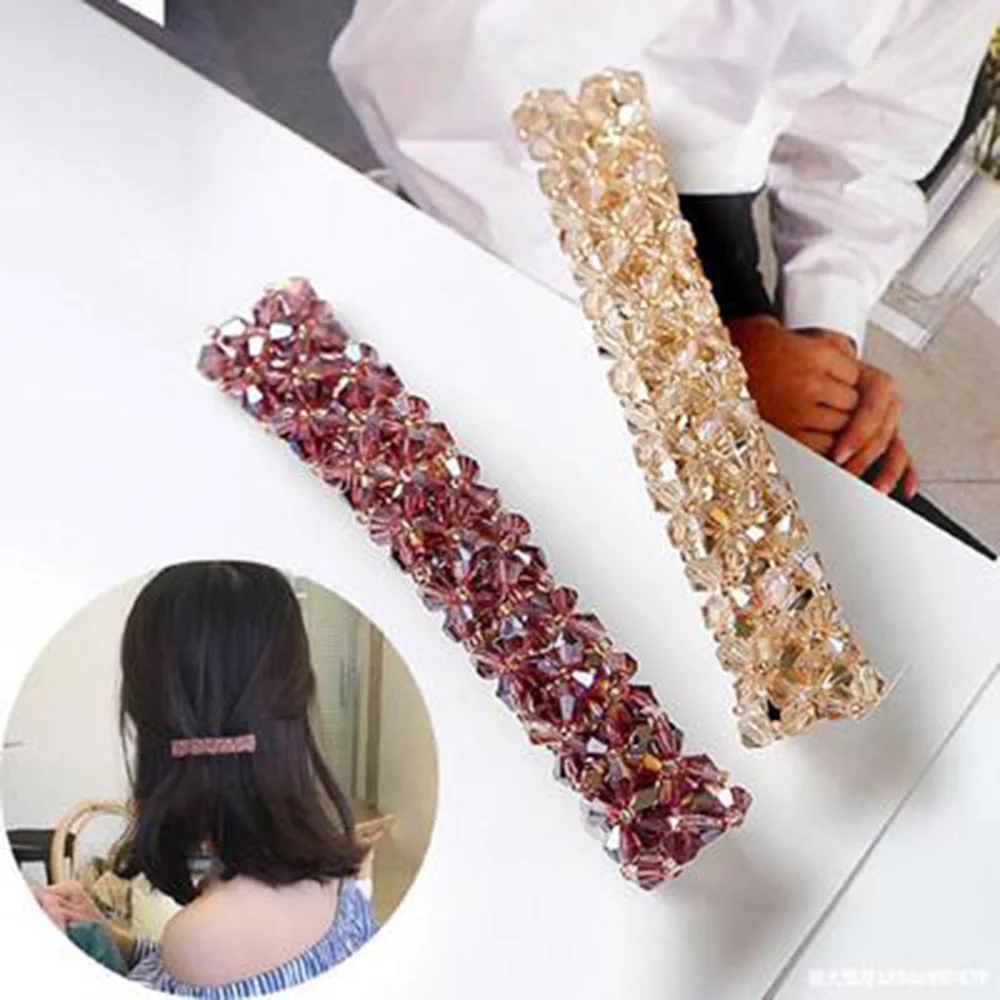 

Hot Sale 7 Colors Korean Crystal Pearl Elegant Women Barrettes Hair Clip Hairgrips Hairpin Girls Hair Accessories Dropshipping
