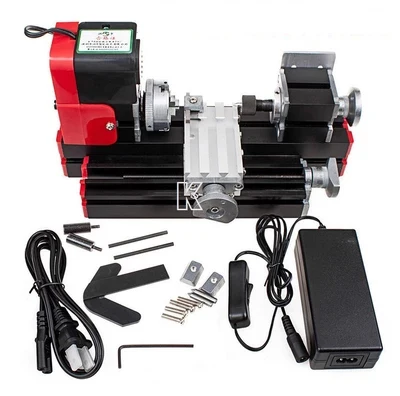 US $178.50 Mini modular small machine tool six in one multifunctional drilling machine woodworking domestic lathe sawing milling grinder