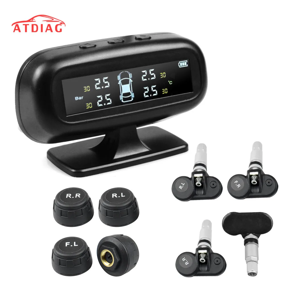 Умный автомобиль TPMS система контроля давления в шинах Солнечная энергия цифровой ЖК-дисплей автоматическая система охранной сигнализации s давление в шинах