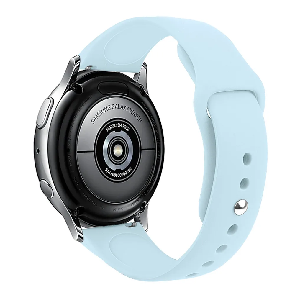 20mm 22mm Silicone Watchband for Samsung Galaxy Active2 40mm 44mm Gear S2 S3 Strap for Galaxy Watch 42mm 46mm Active 2 Band - Цвет ремешка: Light blue