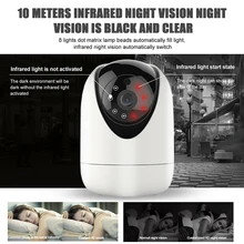 

1pc Wireless 1080P Monitor WiFi Surveillance Dome CCTV IP Camera Built-in 8 Infrared LED Lights With Microphone Two-way Audio