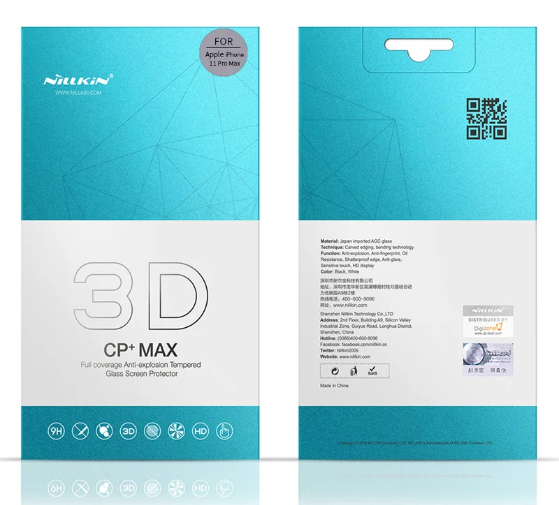 Nillkin 3D CP+ макс. закаленное стекло для iPhone 11 Pro Max Полное покрытие экрана изогнутое защитное Олеофобное