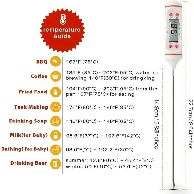 Senit TP101 Digital Meat Thermometer Kitchen Cooking Food Probe