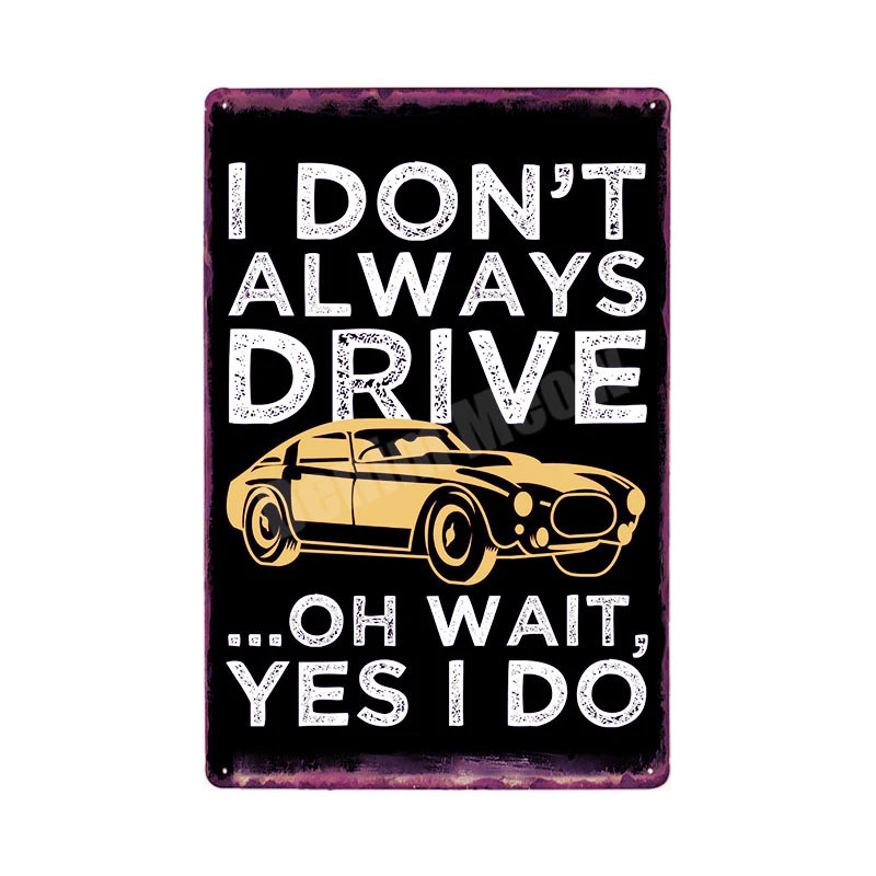 Fix Cars Plaque Shabby Chic Metal Tin Signs Classic Car Wall Art Poster Advertising Plates Bar Garage Vintage Home Decor MN117 - Цвет: A