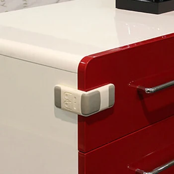 

1Pcs Hot Safety Lock Protection from Children Infant Toddler Drawer Door Cabinet Cupboard Double Buckle Safety Lock Baby Kids