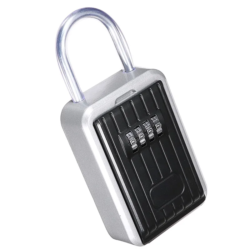 4 цифровой замок открытый сейф с ключом ключи коробка для хранения замок использовать пароль велосипедный алюминиевый замок ключи крюк