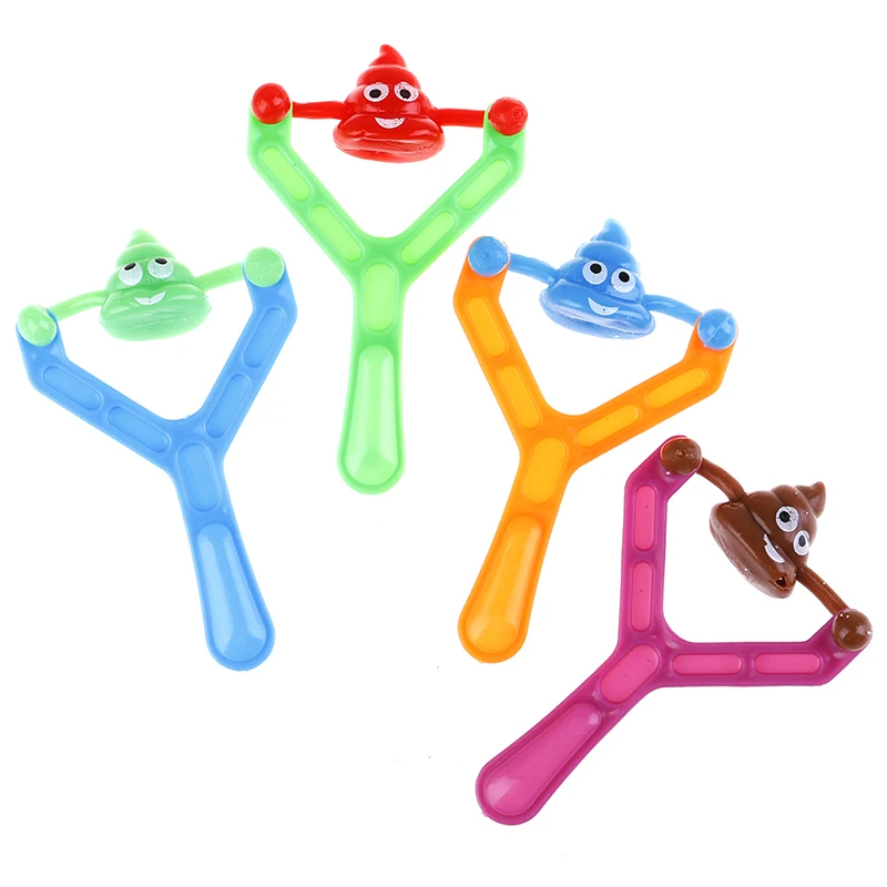 Novelty Smiley Poo Slingshot Boys Fun Poop Shooting emotionToy Christmas Stocking Fillers GagRamadan Festival Gift