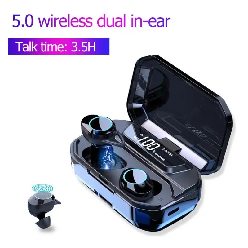 TWS-G02 Bluetooth наушники 5,0 настоящие беспроводные Bluetooth наушники стерео Спортивные наушники Bluetooth гарнитура подходит для спорта