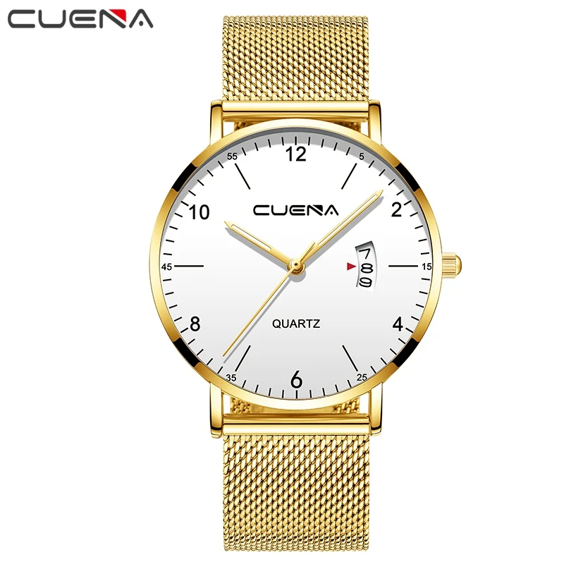 

CUENA Ultra-thin Men's Watch New Fashion Wrist Watches Simple Business Men Sport Quartz Watches Male Clock relogio masculino
