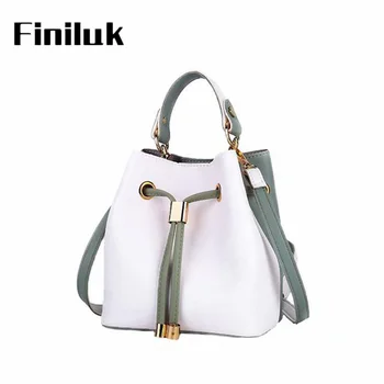 

Fililuk Fashion Small Woman Bags Contrast Color Drawstring Bucket Bag Composite Crossbody Bags For Women Handbag BIZ159 PM49