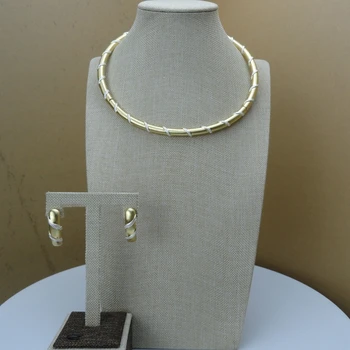 

Yuminglai 24K Superior Quality African Elegant Simple Design Jewelry Set For Women FHK6684