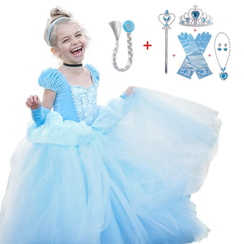 Детское платье в европейском и американском стиле рождественское платье принцессы Золушки на Хэллоуин платье-пачка для девочек на день рождения