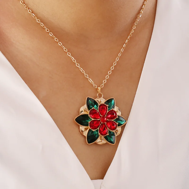 Мульти Слои из сплава с хрустальным цветком NecklaceFfor женские Китая по оптовым