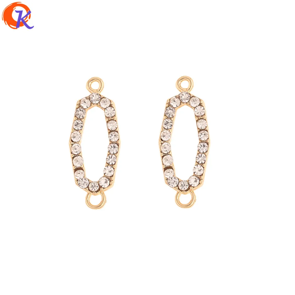 

Cordial Design 100Pcs 9*23MM Jewelry Accessories/Hand Made/Rhinestone Earrings Connectors/Oval Shape/DIY Making/Earring Findings