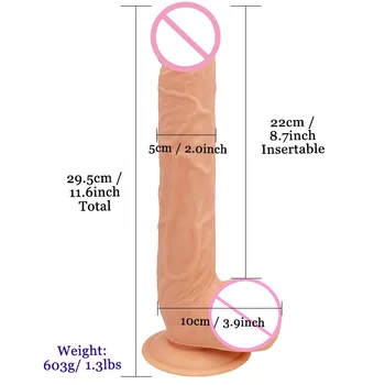 28*5CM Super Huge Black Dildos Strapon Thick Giant Realistic Dildo Anal Butt with Suction Cup Big Soft Penis Sex Toy For Women 5