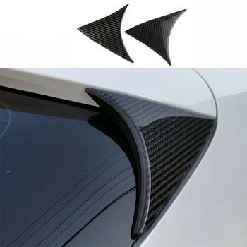 

2pcs Rear Window Spoiler Wing Trim Premium Fashionable Carbon Fiber Sticker For Mazda 3 Axela Hatchback 2014-2018