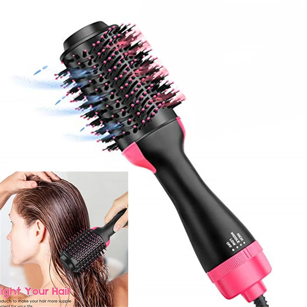 

One Step Hair Dryer Volumizer Electric Hot Air Hair Straightener Curler Styling Brush Salon Negative Ion Generator Curling Comb