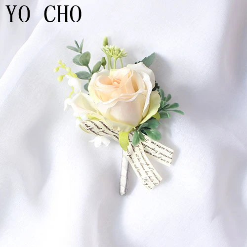 15073-wedding boutonniere roses silk flowers  (2)