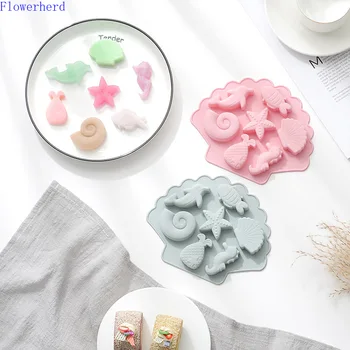 

3D Creative Ocean Fish Hippocampus Silicone Cake Mold Baking Chocolate Ice Cube Mould Fondant Tool Handmade Soap Mold Cake Decor