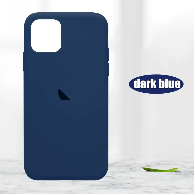 Роскошный силиконовый чехол для iPhone 11 Pro Max X XS XR XSMAX чехол Funda для iPhone7 8 Plus 7 6 6s с логотипом чехол для телефона - Цвет: dark blue