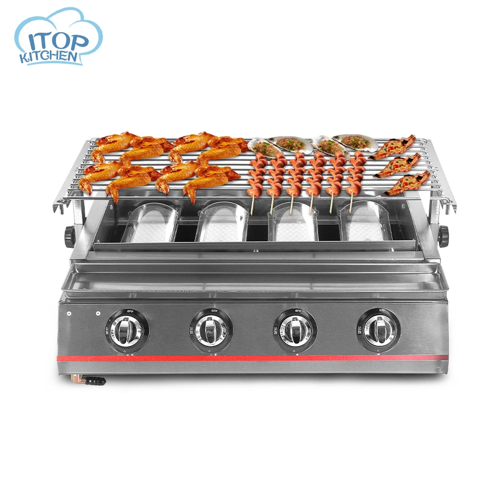 Газовый гриль для барбекю с 4 горелками|gas bbq|smokeless stovebbq grill |