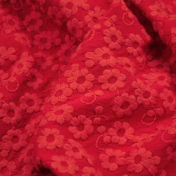 

anti bacteria fashion clothing multi color Linen Rayon bonded fabric flower embroidery materials