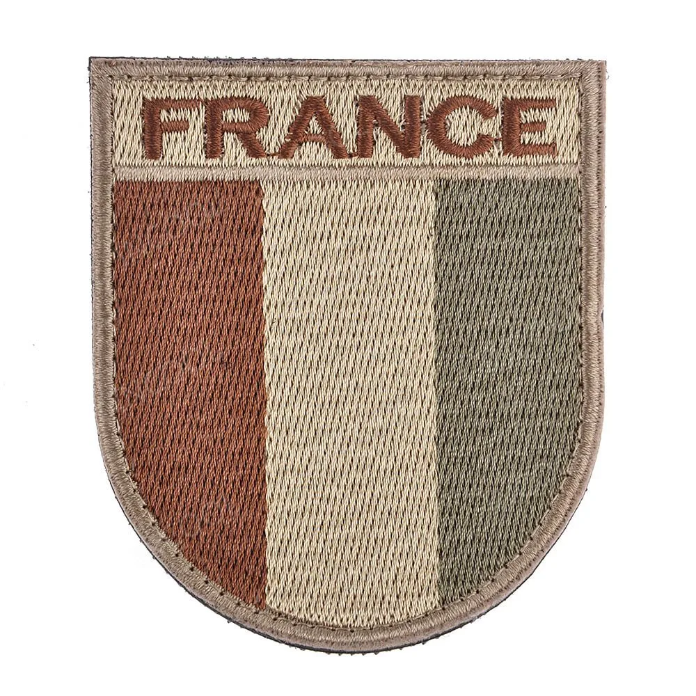 Флаг Франции вышитые нашивки ПВХ французские флаги тактические военные боевой патчи аппликация Эмблем Череп резиновая вышивка значки - Цвет: 7 Embroidered6.5X7.5