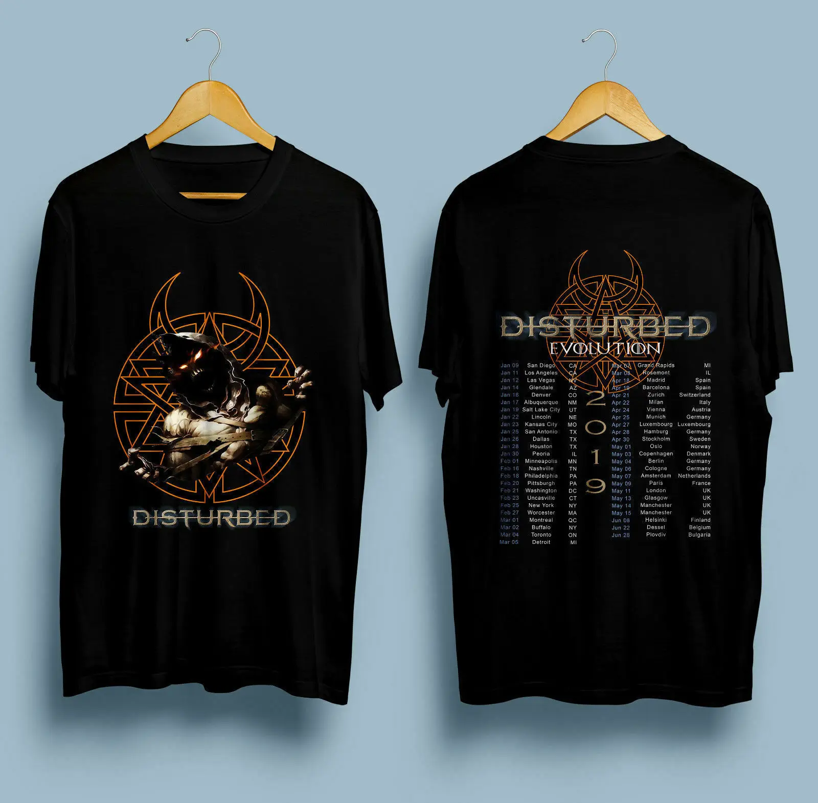 Футболка с волнистой полоской Evolution Tour 2019 черные свободные хлопковые футболки